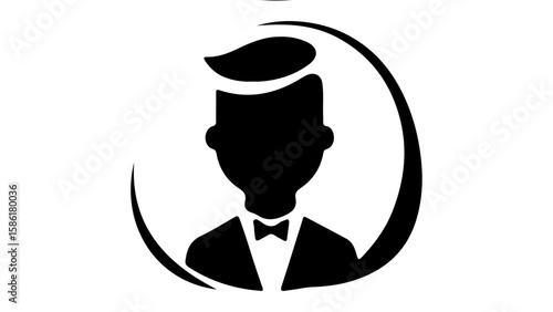 simple vector shape of a servant icon black and white illustration