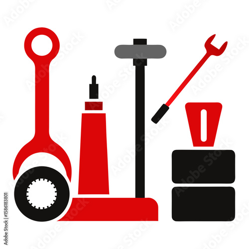Pit Stop Tools  Vector Racing Helmet, Flags, Car & Track AI Design