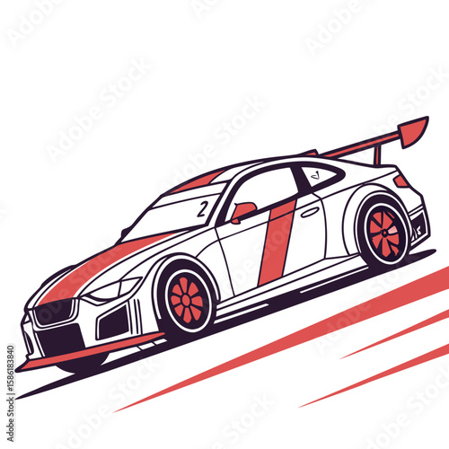 Racing Car  Vector Racing Helmet, Flags, Car & Track AI Design