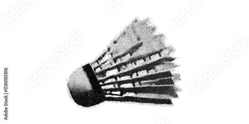 Wallpaper Mural Vintage Badminton Shuttlecock In Halftone. Retro Sports Equipment Illustration Isolated On Transparent Background Torontodigital.ca