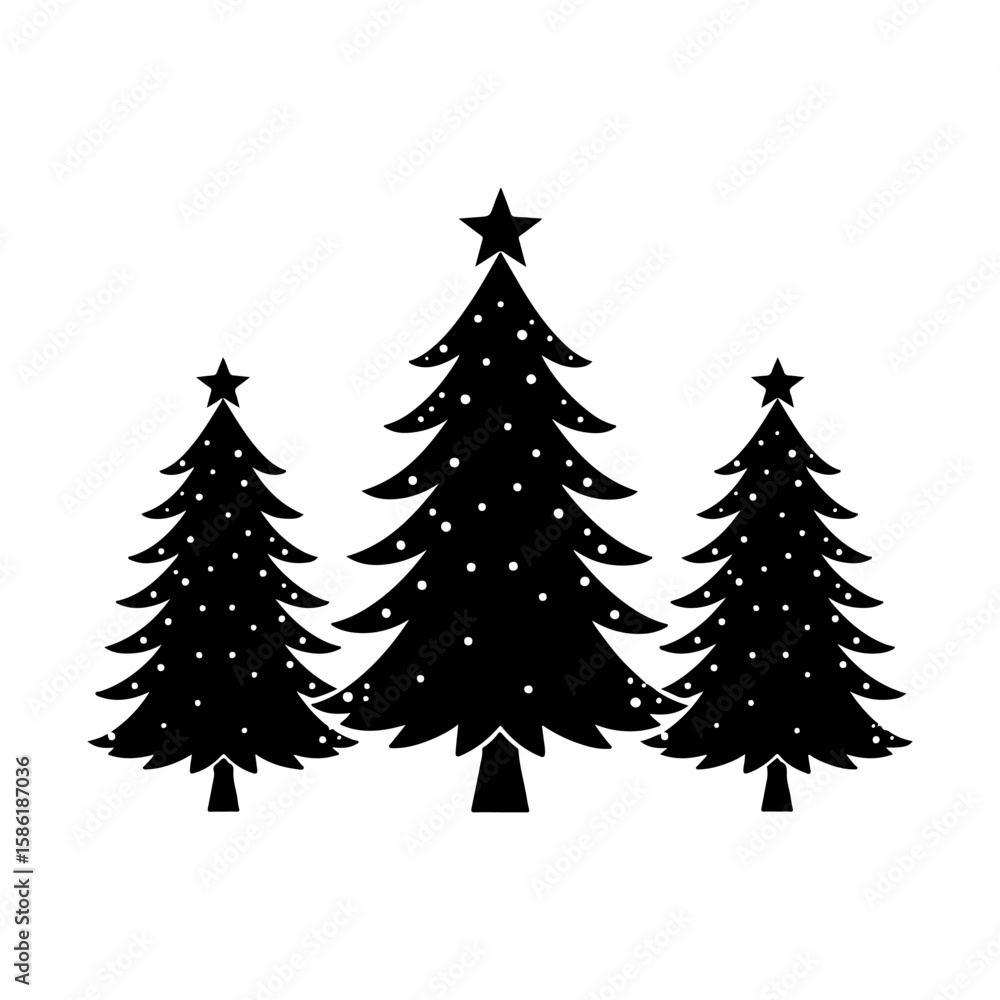 Obraz premium Stunning Christmas Tree Silhouette Vector Illustration file