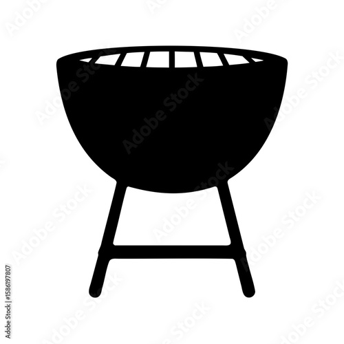 Barbecue grill silhouette vector, Barbecue icon grill icon