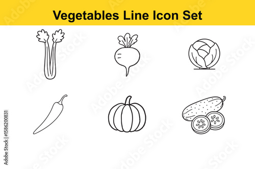 Simple Line Art Illustration of Various Vegetables Black and white line drawings common vegetables vegetables