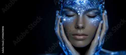 Wallpaper Mural future aesthetic medicine, hyper-personalized beauty treatment, nanobot cosmetics, bio-sculpting skin, regenerative beauty, light-based facial therapy, holographic skincare, cyber Torontodigital.ca