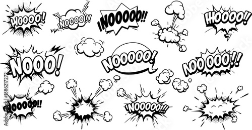 NO Comic book explosion sound effect, Comic Speech Bubble
