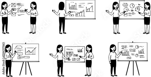 Woman giving a presentation on whiteboard
