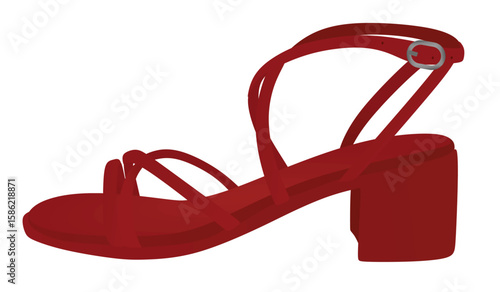 Red modern sandal. vector illustration	