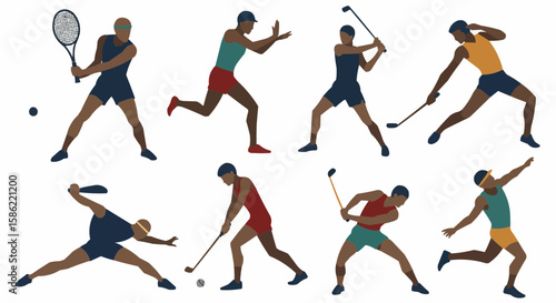 Diverse athletes in action.