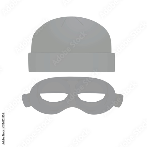 Thief in grey clothes icon. vector	