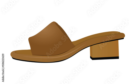 Brown woman sandal. vector illustration	