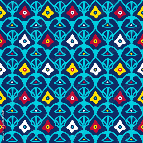 Ethnic seamless pattern. Oriental fabric background