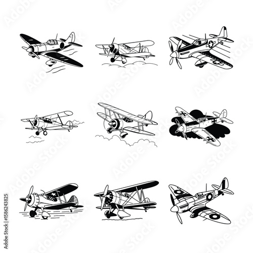 vintage aircraft used in air combat missions
