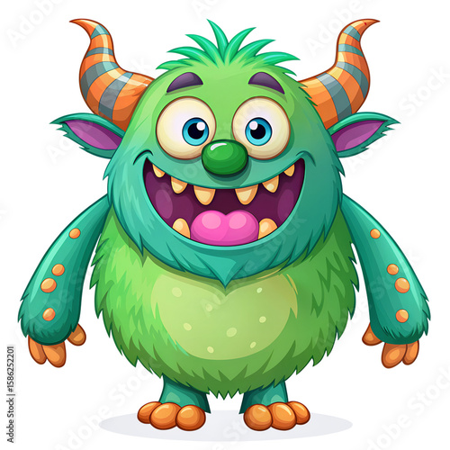 3D cartoon caracter monster, cartoon, animal, alien, character, funny, vector, devil, illustration, dragon, cute, halloween, 3d, furry, green, virus, happy, teeth, ugly, baby, toy, 