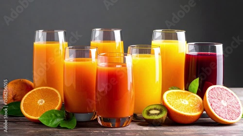 colorful and varied juices