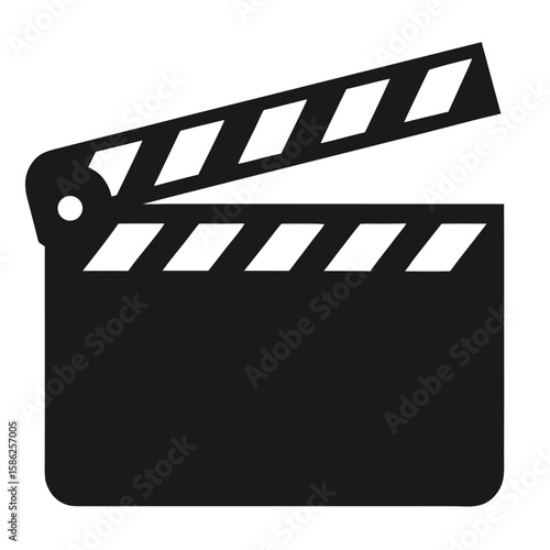 Black and White Illustration of an Open Clapperboard Used in Filmmaking Production