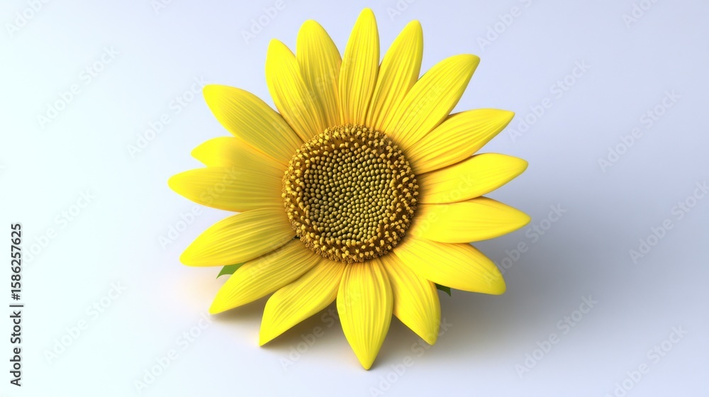 Fototapeta premium 3D sunflower on plain background