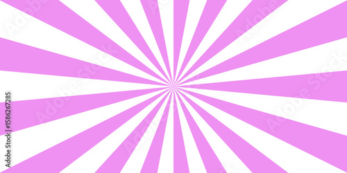 Twisted light pink Vector Background on purple background.  Vintage beam sunburst texture. Spiral starburst and striped pattern abstract geometric retro sunrays line wavy texture. 