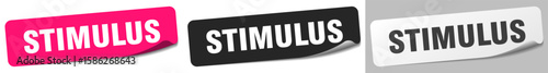 stimulus sticker. stimulus sticker set on white background