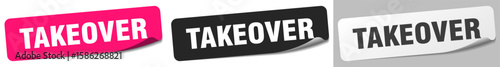 takeover sticker. takeover sticker set on white background