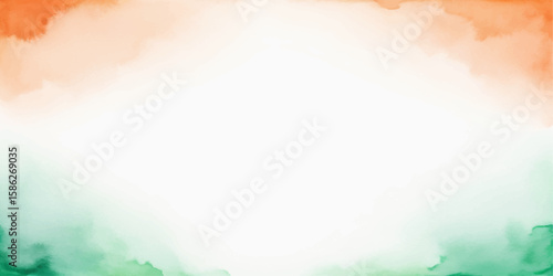 Abstract Watercolor Background: Abstract watercolor artwork blends orange and green hues, evoking a sense of fluidity, emotion, and dynamic creativity.