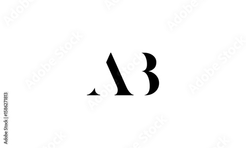 AB initial letters, monogram logo