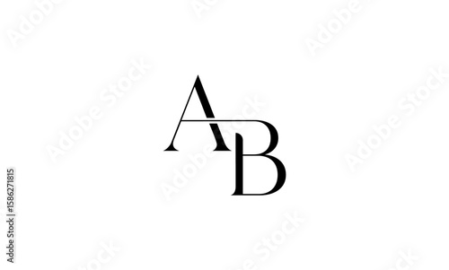 AB initial letters, monogram logo