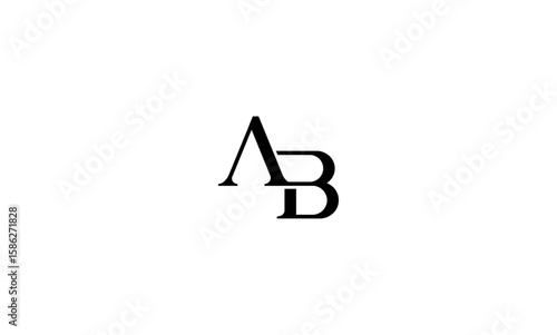 AB initial letters, monogram logo
