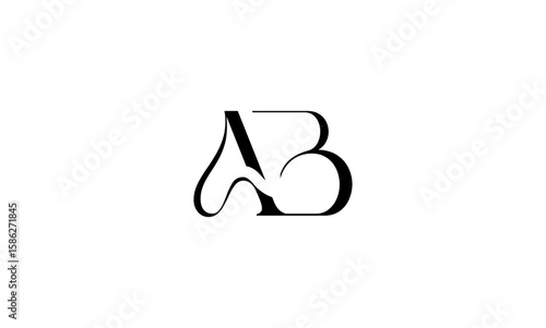 AB initial letters, monogram logo