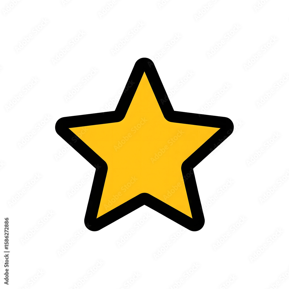 Yellow Star Icon Black Outline Simple Graphic isolated on a transparent background Yellow Star Icon Black Outline Simple Graphic isolated on a transparent background