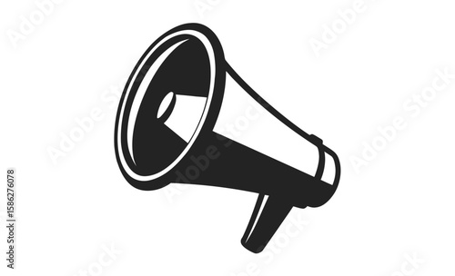 Megaphone icon silhouette, megaphone icon sketch, car horn silhouette, minimal audio symbol,  minimal car horn icon vector illustration  