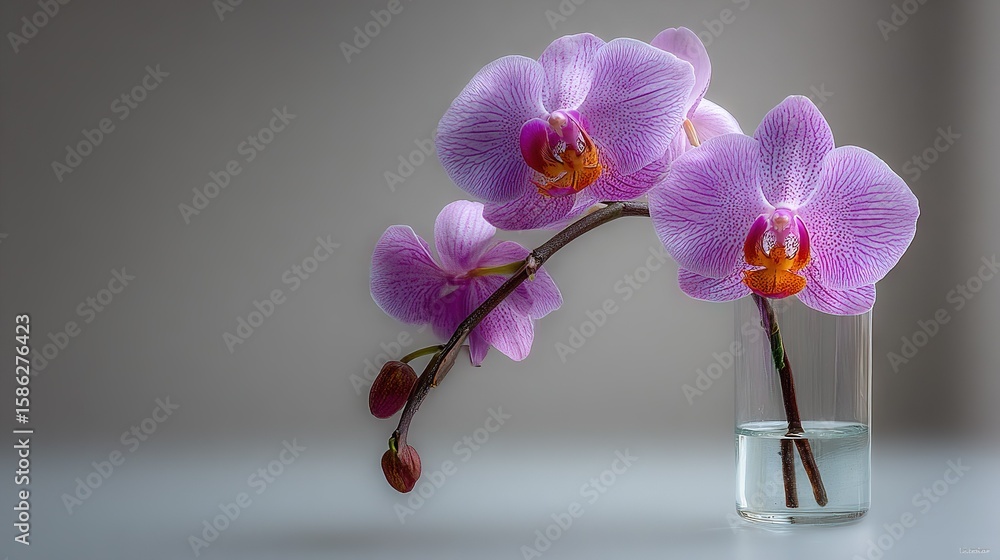 Obraz premium A macro shot of a vase with a blossom and a twig nestled in its center