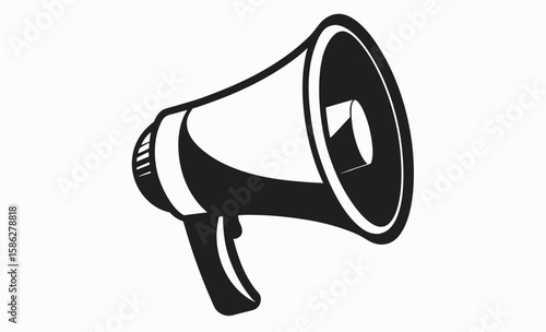 Megaphone icon silhouette, megaphone icon sketch, car horn silhouette, minimal audio symbol,  minimal car horn icon vector illustration  