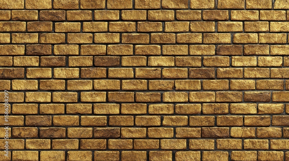 Obraz premium Seamless Golden Brick Wall Texture Background