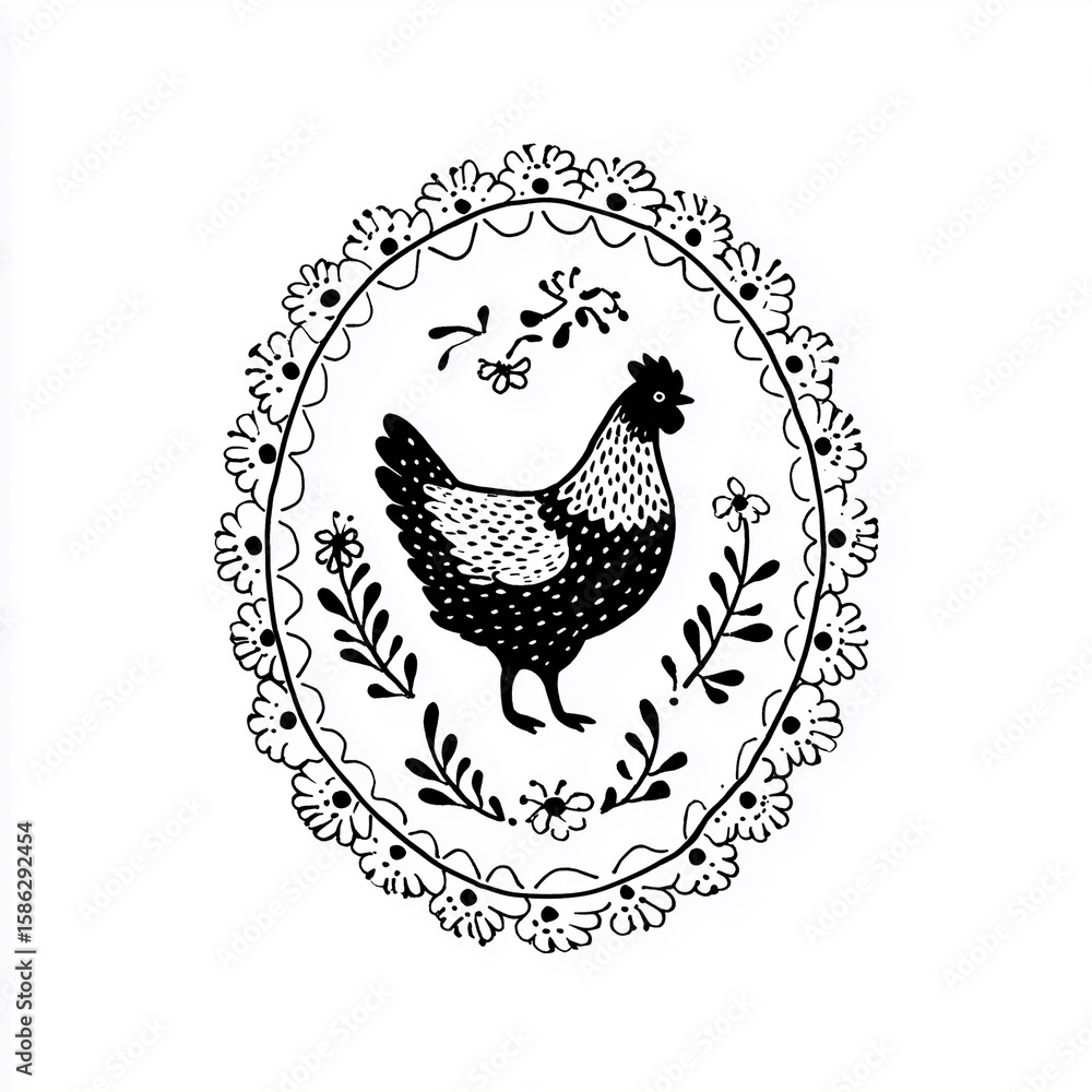 Fototapeta premium vector illustration of a rooster
