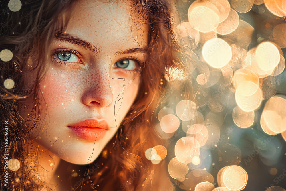 Fototapeta premium Portrait in Natural Light with Dreamy Bokeh
