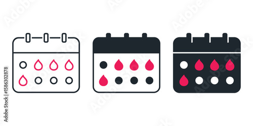 Women's menstrual period icon. Illustration vector