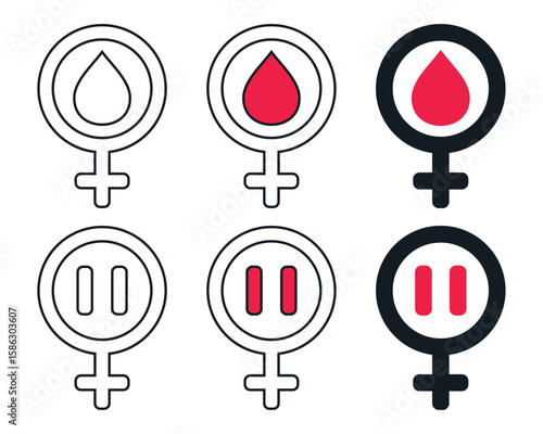 Female menstruation and menopause icon. Illustration vector