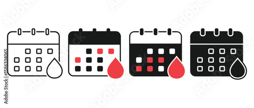 Menstruation calendar icon. Illustration vector