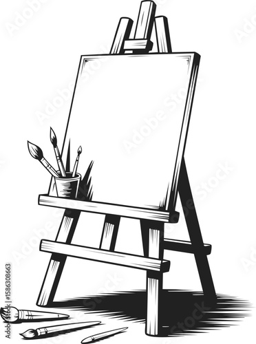 Easel, artist easel, drawing stand, painting rack, creative workspace, art supplies, canvas support
