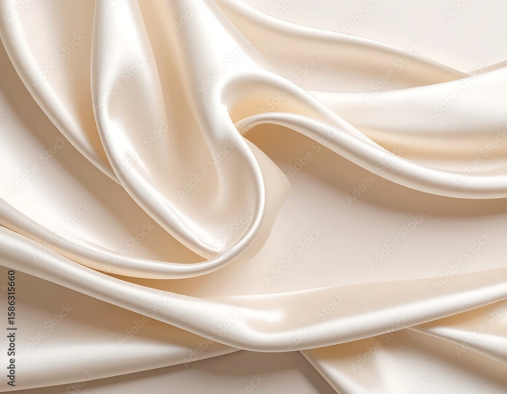 Fototapeta premium Soft, elegant cream-colored silk draped