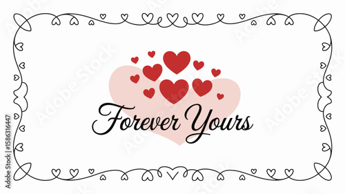Forever Yours: An artistic expression of love and commitment. A cluster of hearts, a tender embrace, and the promise of eternity.