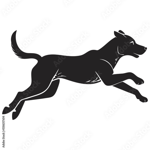 Stylized Running Dog – Minimal Pet Silhouette Design