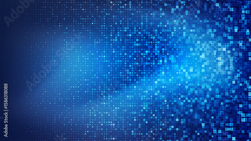 A vibrant array of blue squares create a captivating abstract design, symbolizing digital artistry and technological innovation in a trendy style.