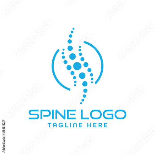 orthopedic spinal logo design vector