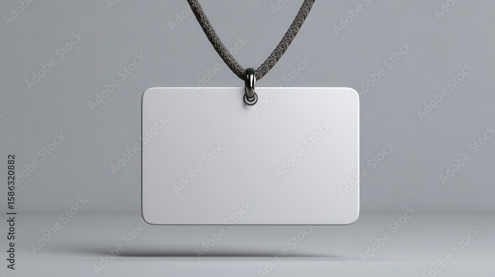 Fototapeta premium Premium image of blank nametag on gray background with empty space for copy.