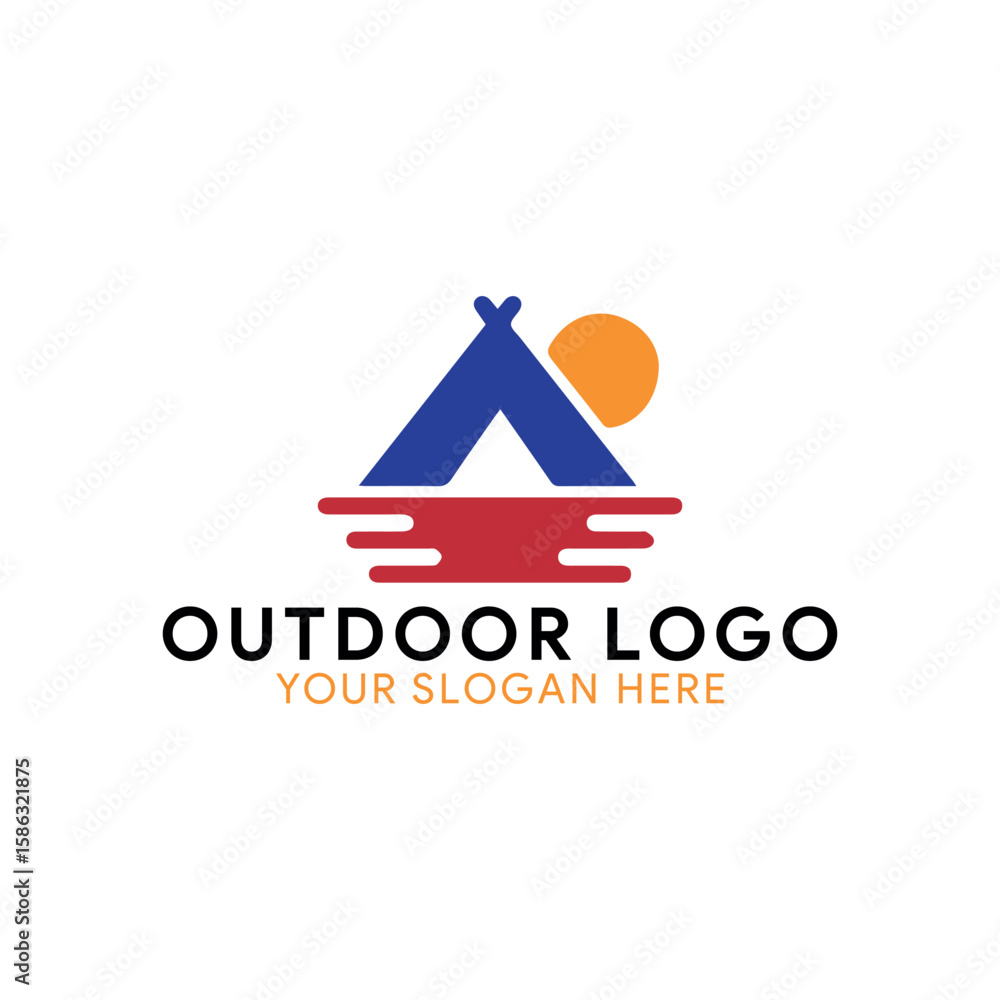 Fototapeta premium tourism outdoor logo design vector