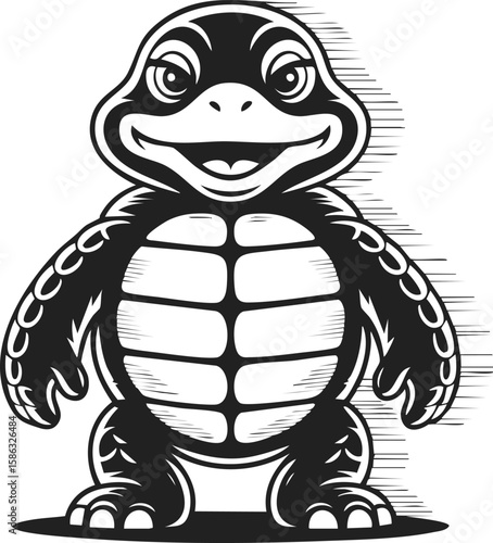 Kappa creature, mythical water being, folklore monster, Japanese legend, playful turtle spirit, charming aquatic figure, ancient story character, whimsical amphibian design