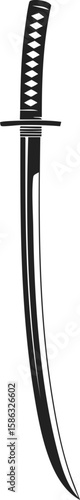Katana, samurai sword, traditional Japanese blade, curved sword, martial arts weapon, historical arms, blacksmith craftsmanship, metal craftsmanship, ancient weaponry