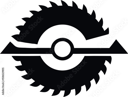 Industrial Saw Blade Icon Silhouette Vector Art