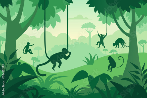 vector illustration of a monkey